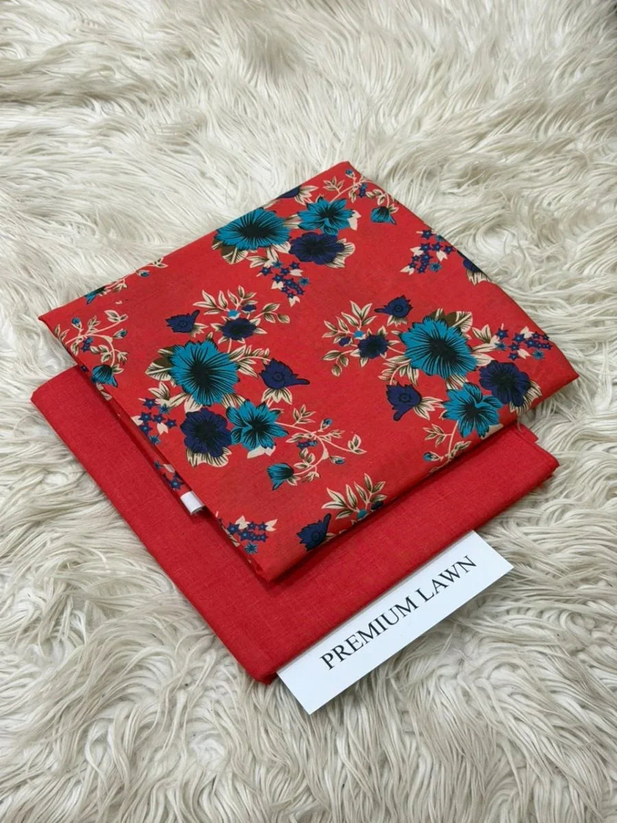 Premium Unstitched Digital Printed Lawn Suites