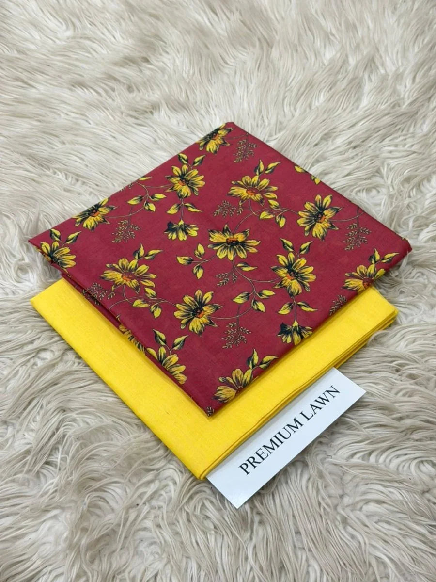Premium Unstitched Digital Printed Lawn Suites