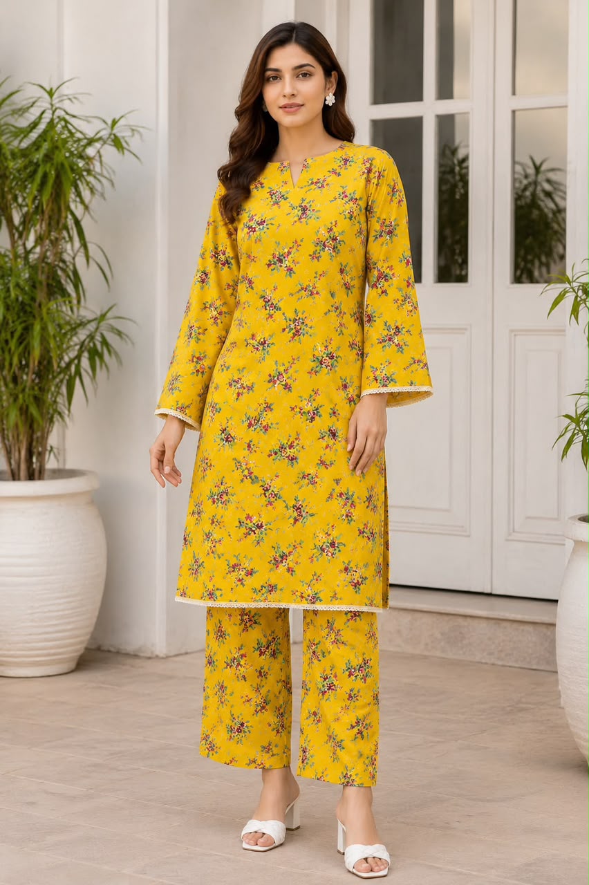 2PC DIGITAL FLORAL PRINTS