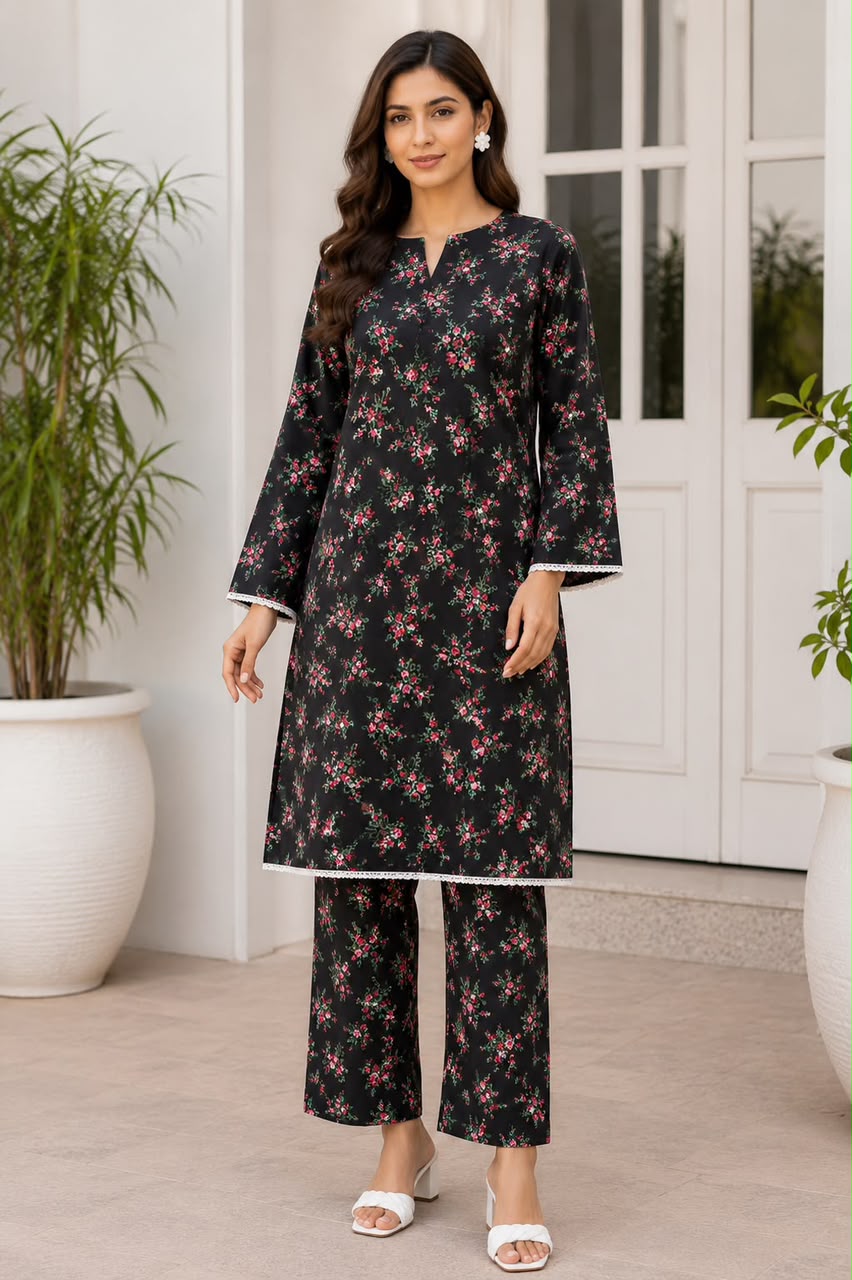 2PC DIGITAL FLORAL PRINTS