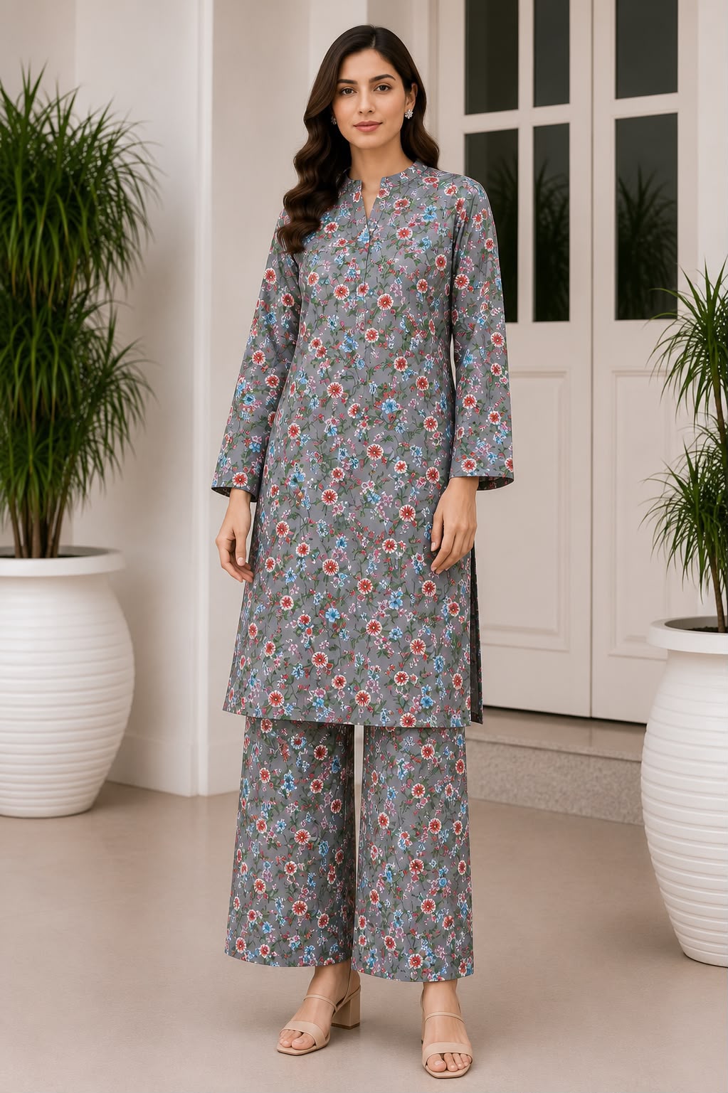 2PC DIGITAL FLORAL PRINTS