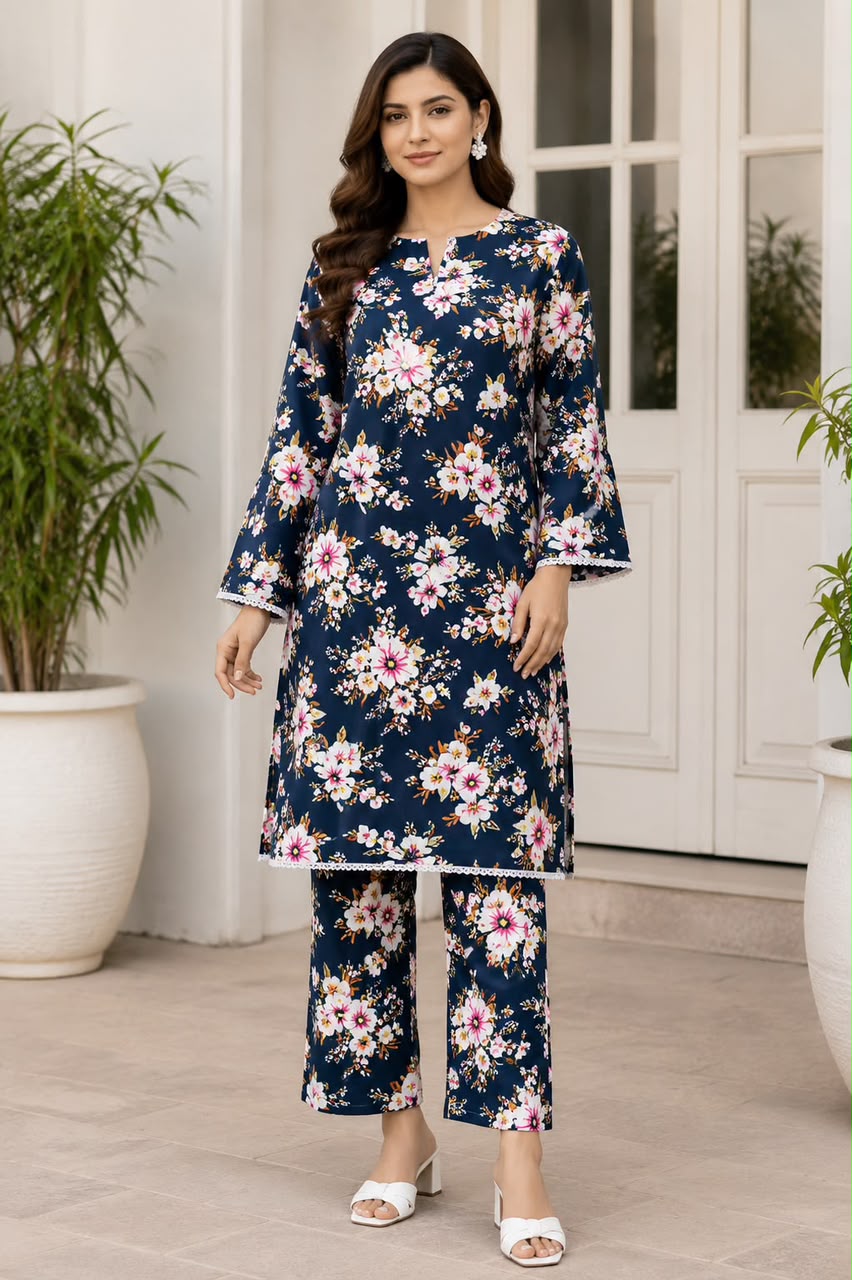 2PC DIGITAL FLORAL PRINTS
