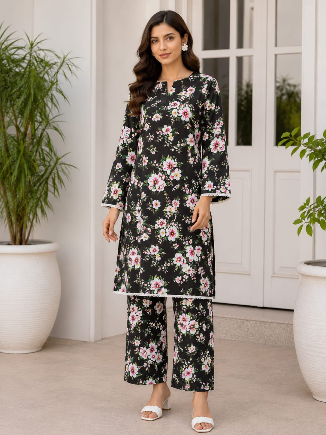 2PC DIGITAL FLORAL PRINTS